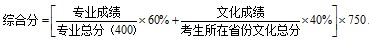 长沙学院2013年美术类专业综合分计算方法